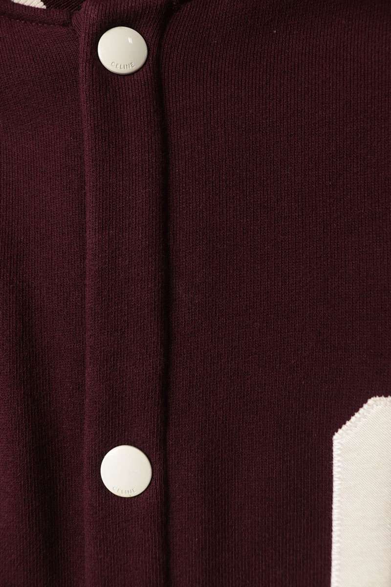 CELINE Cotton College Logo Teddy Blouson Red Size L
