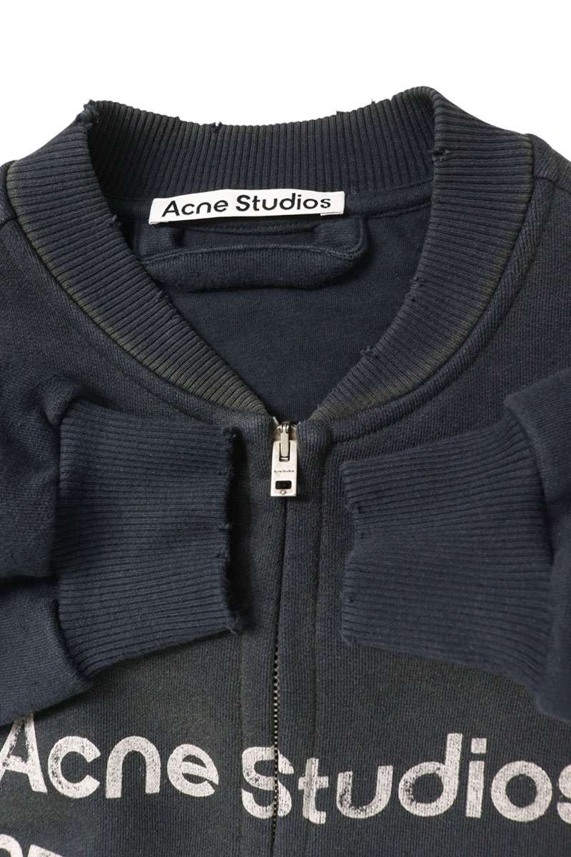 ACNE STUDIOS Vintage Wash Logo Print Zip Blouson Size XXS