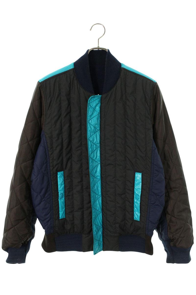 NIKE WHITE SPACE Destroyer Jacket Leather Sleeve Navy Size M