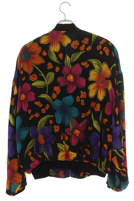SAINT LAURENT PARIS Floral Crepe Teddy Blouson Multi Size L