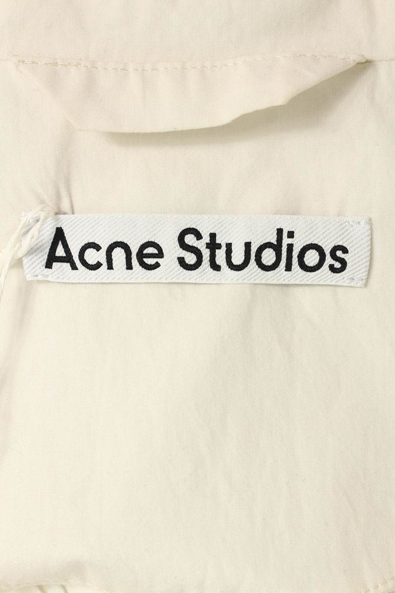 ACNE STUDIOS Cotton Distressed Zip Blouson White Size M