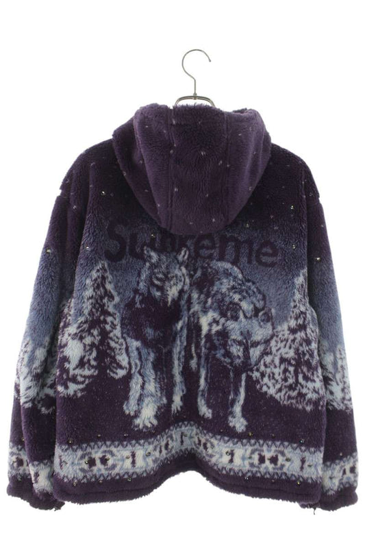 SUPREME 25AW Reversible Hooded Fleece Jacket Purple Size M