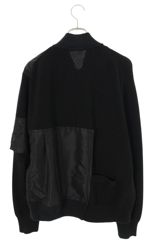 Sacai 26SS Knit Panel Nylon Twill Blouson Black Size 2