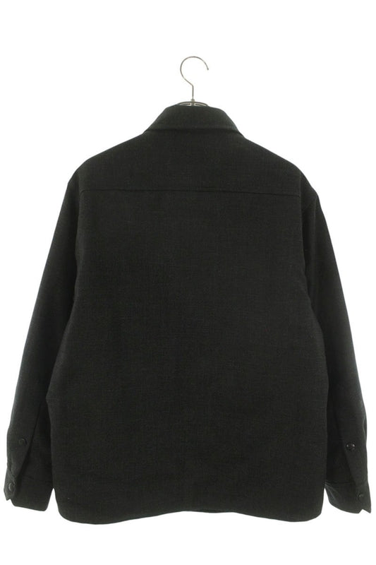 VALENTINO Metallic V Detail Wool Blouson Gray Size S