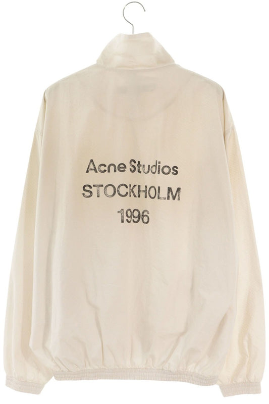 ACNE STUDIOS Zip-Up Logo Cotton Jacket White Size 44