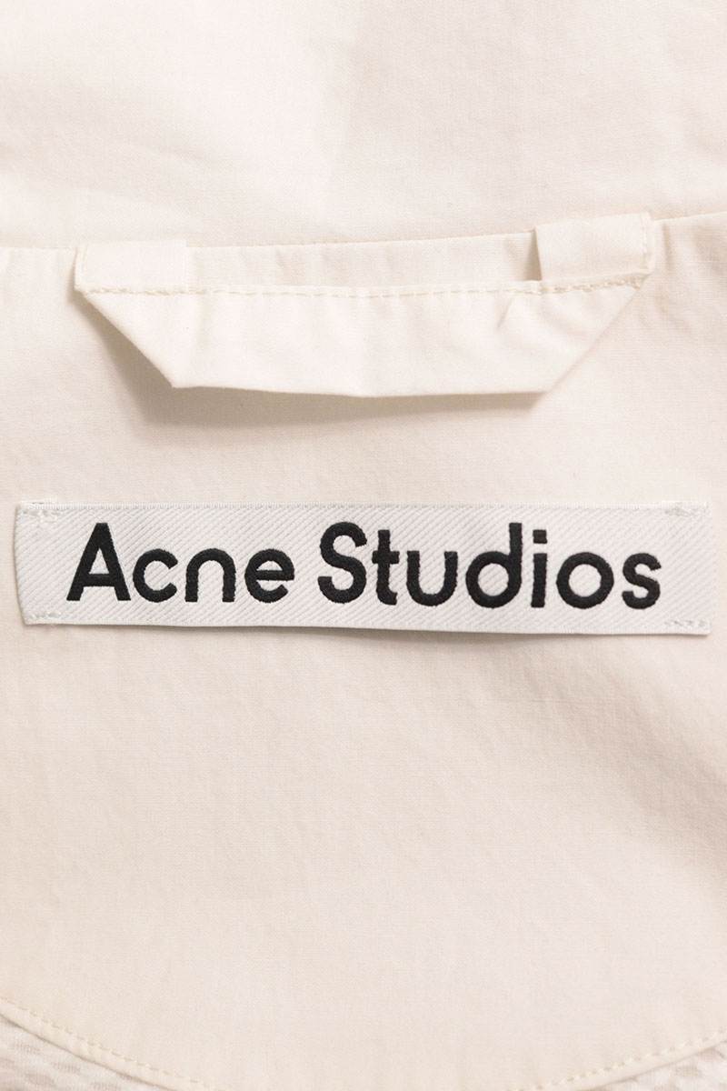 ACNE STUDIOS Zip-Up Logo Cotton Jacket White Size 44