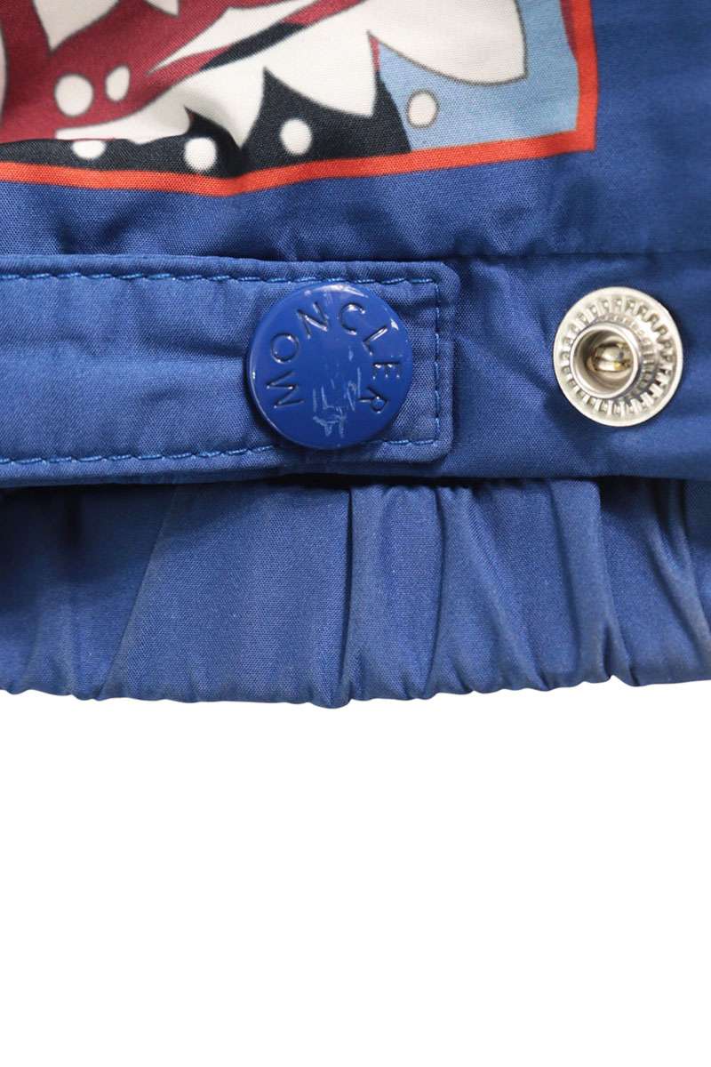 MONCLER HOTAY All-Over Print Hooded Blouson Blue/Red Size L