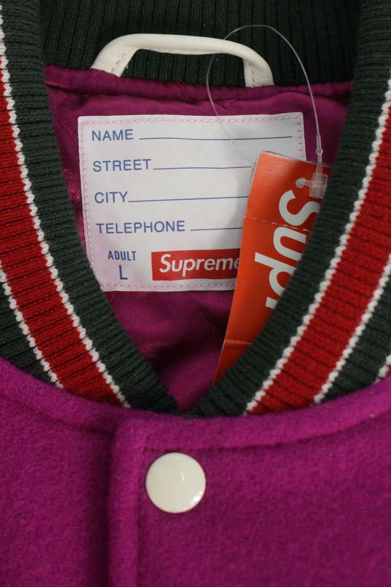 SUPREME 25AW Drill Team Varsity Jacket Purple Size L