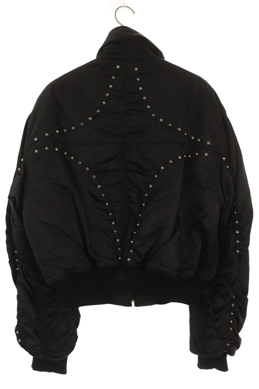 THUG CLUB Nylon Bomber Jacket Black Size M