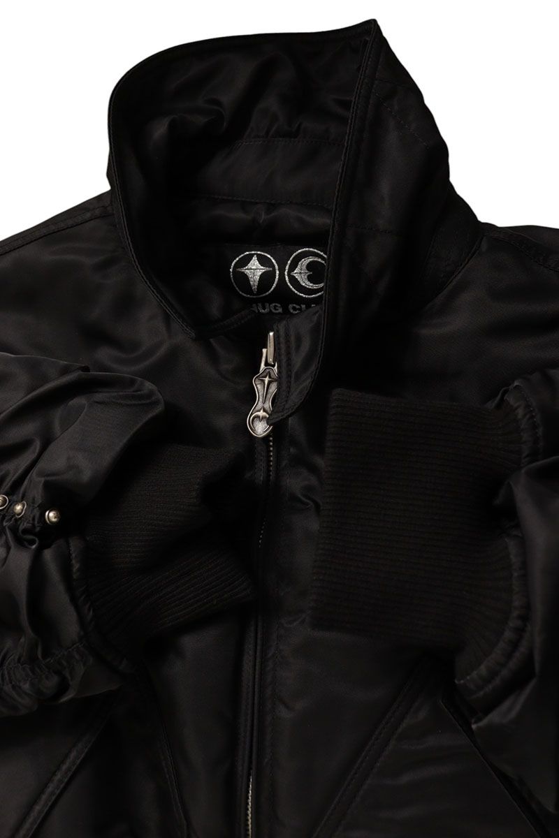 THUG CLUB Nylon Bomber Jacket Black Size M