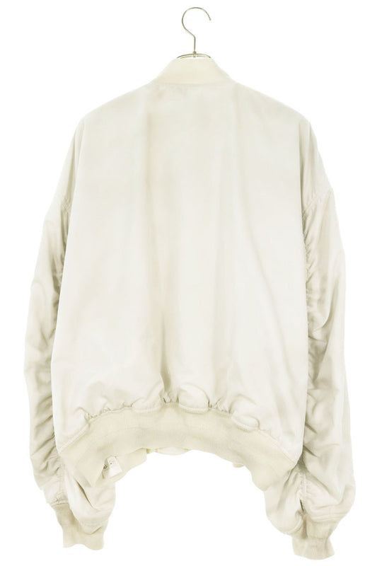 BALENCIAGA Logo Embroidered Varsity Jacket White Size XXS