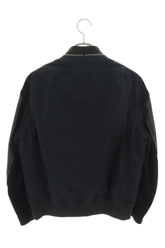 UNDERCOVER Leather Sleeve Bomber Jacket Black Size 2