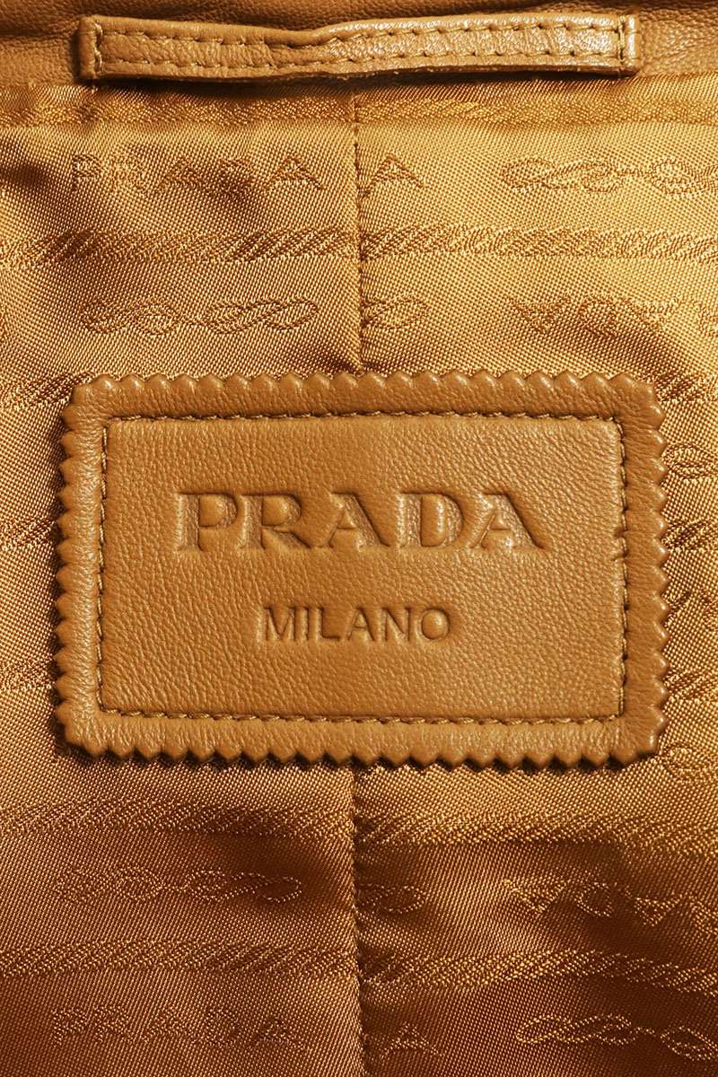 PRADA Nappa Leather Triangle Logo Blouson Brown Size M
