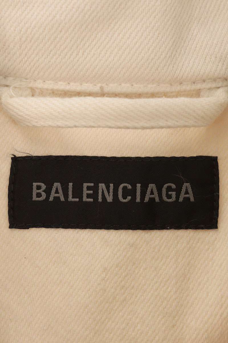 BALENCIAGA Oversized Padded Denim Jacket Off-White Size 44