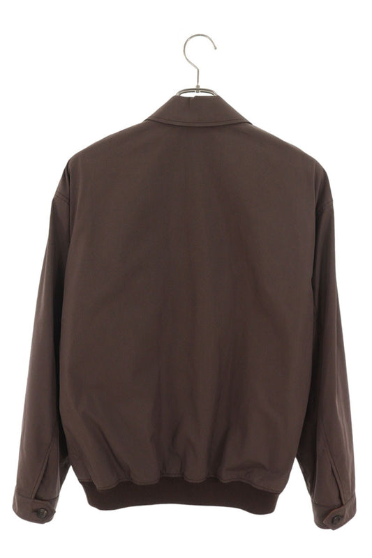 miumiu Logo Patch Leather Cuff Panama Blouson Brown Size 40