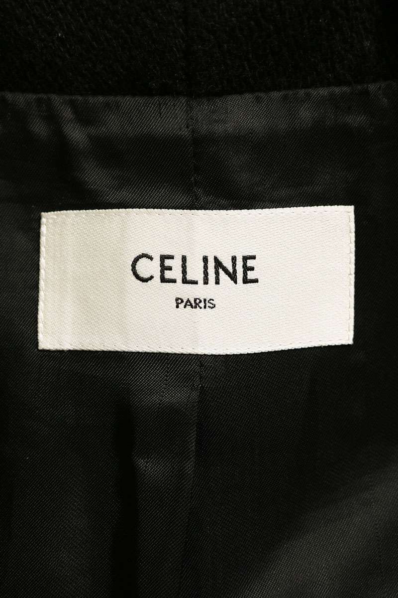 CELINE C-Logo Patch Hooded Teddy Blouson Black Size 48