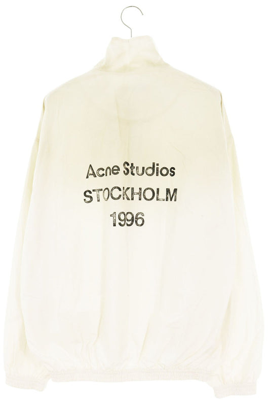 ACNE STUDIOS Distressed Back Logo Zip Blouson White Size 42