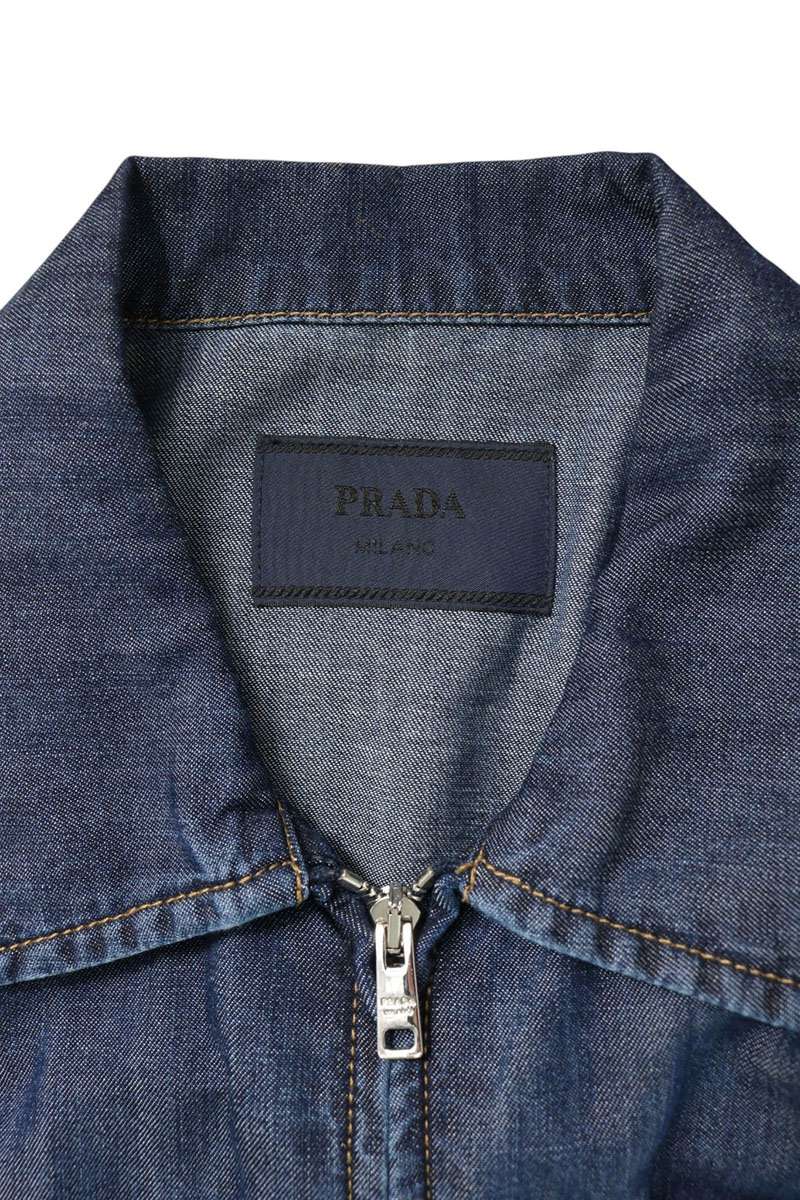 PRADA Triangle Logo Denim Jacket Indigo Size L