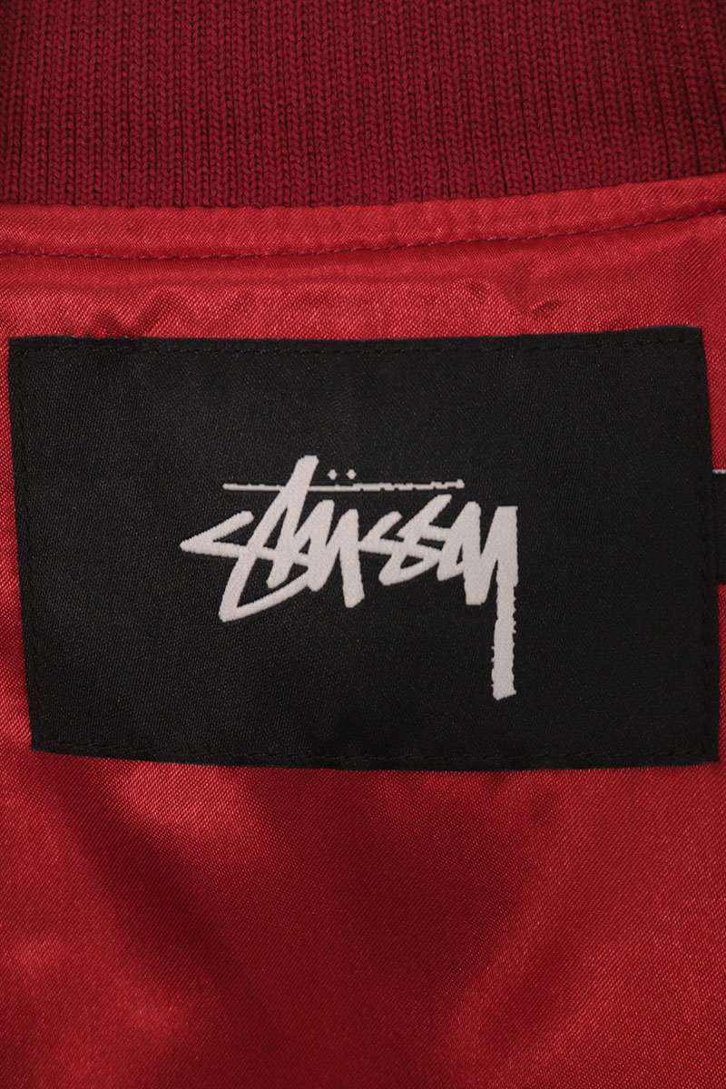 STUSSY Red Palm Tree Embroidered Back Sukajan Jacket Size S