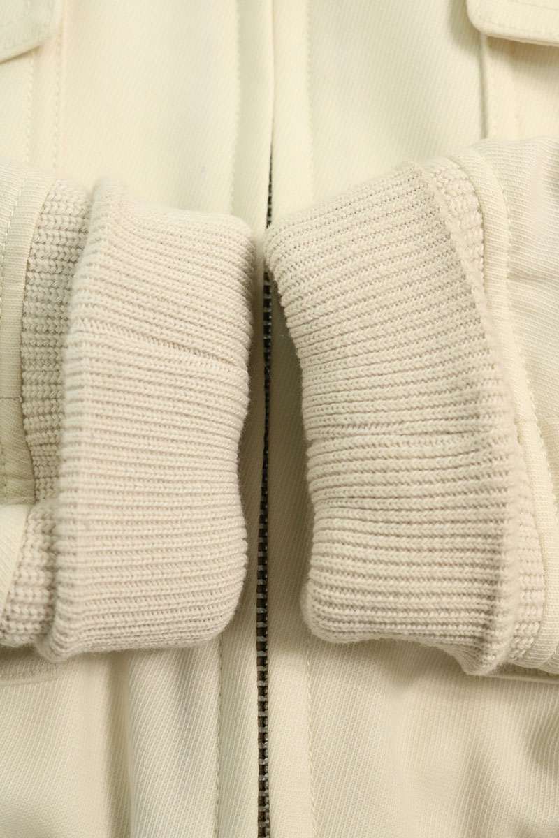 MASU Wool Collar Fur Pilot Jacket Off-White Size 48