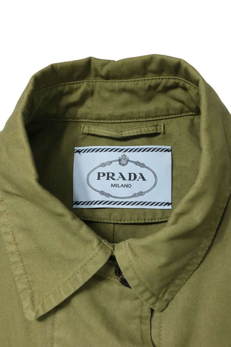 PRADA Cotton Safari Jacket Khaki Green Size 42