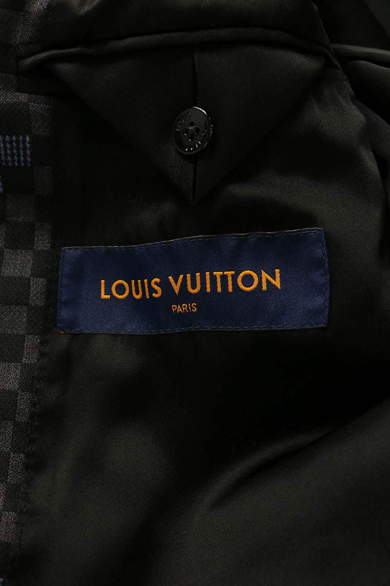 LOUISVUITTON 23SS Damier Zip Jacket Black Size 46