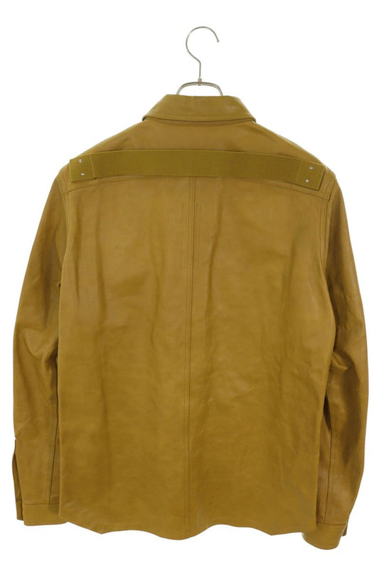 Rick Owens 22SS Calf Leather Back Belt Jacket Yellow Size 48