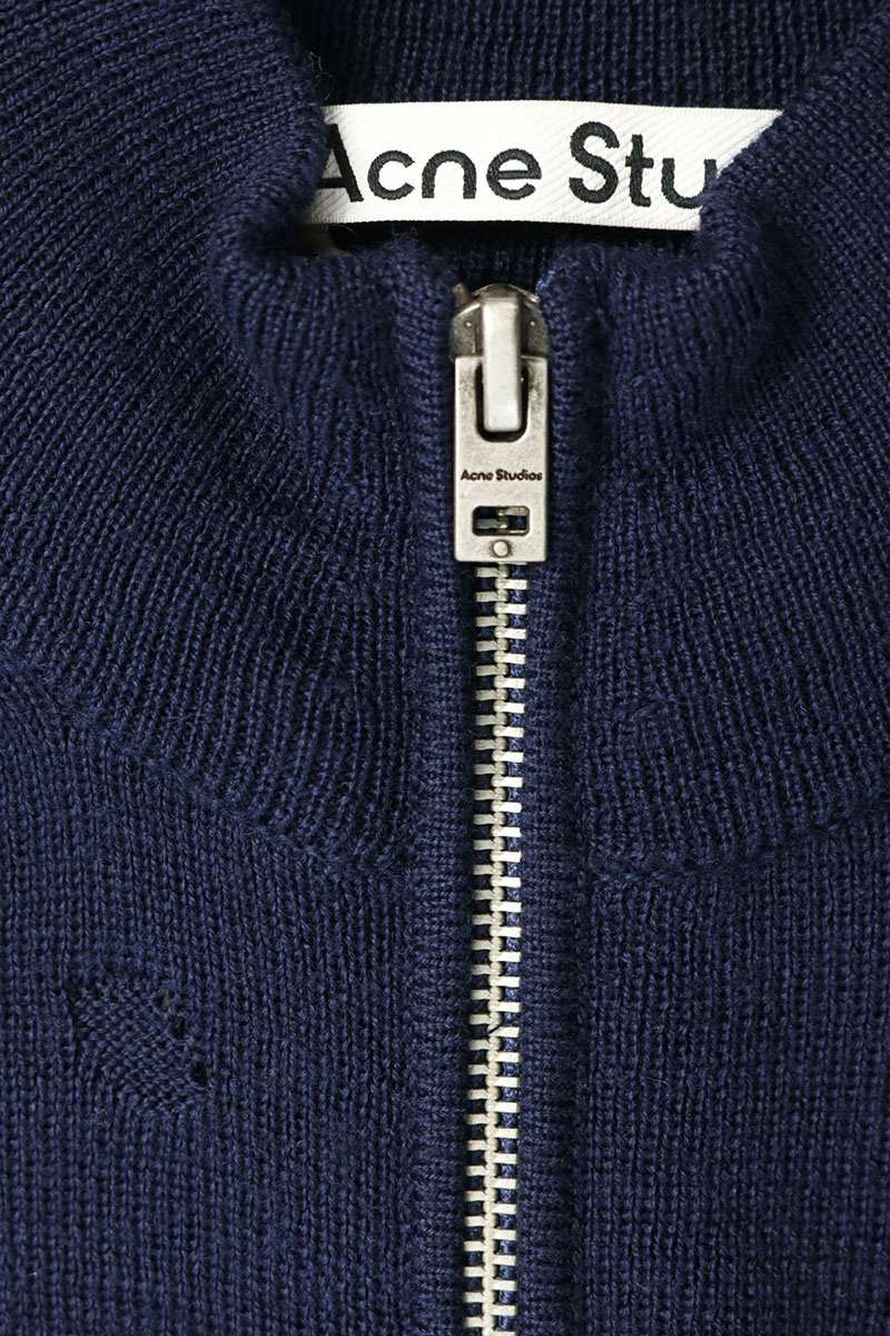 ACNE STUDIOS Vintage Damaged Zip-Up Knit Jacket Size M