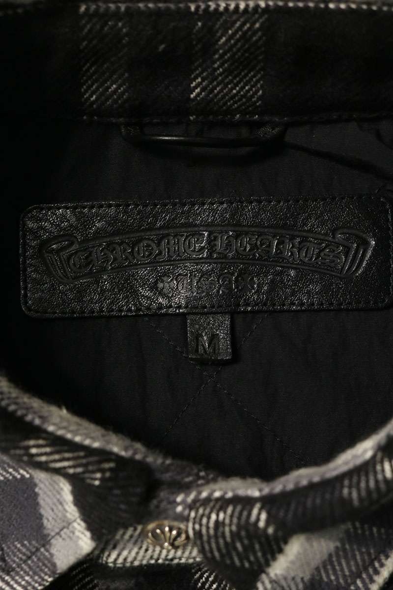 Chrome Hearts WORK DOG Check Cross Ball Button Jacket Size M