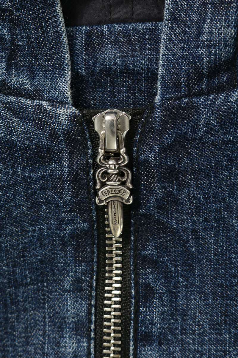 Chrome Hearts RUCKUS Half-Zip Denim Anorak Jacket Size L