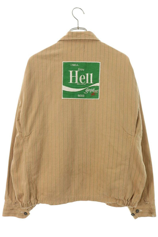 SAINT MICHAEL Stripe Work Jacket Beige Cotton Size M