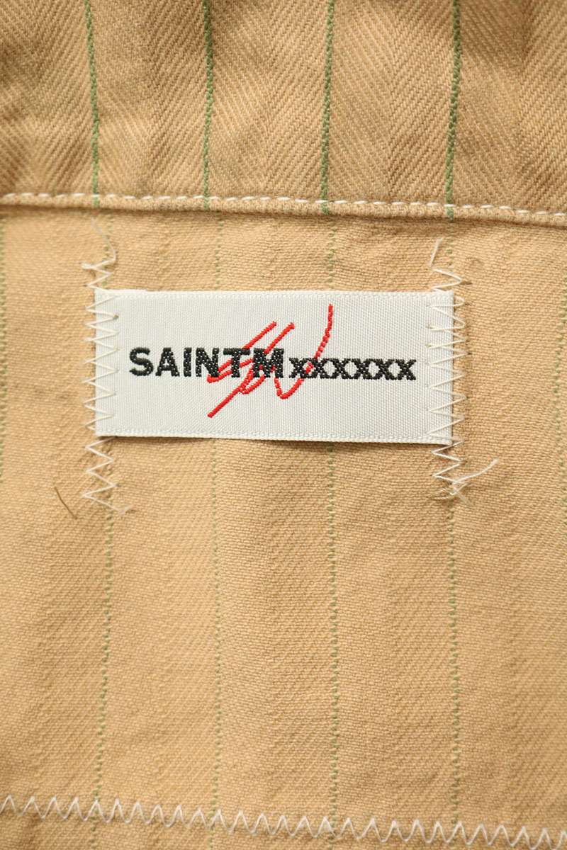 SAINT MICHAEL Stripe Work Jacket Beige Cotton Size M