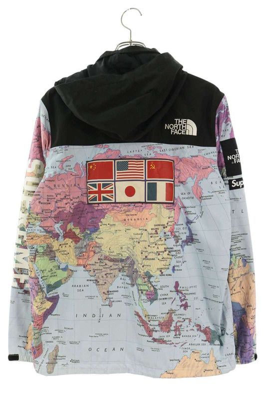 THE NORTH FACE x SUPREME 14SS Expedition Coaches Jacket MAP Blue Size M