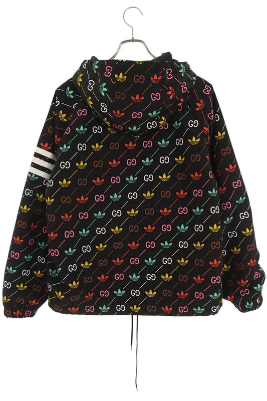 GUCCI x adidas All-over Pattern Hooded Jacket Black Size 44