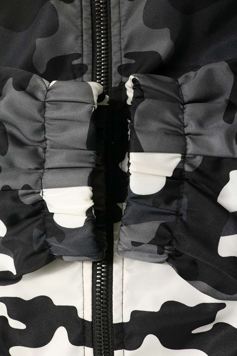 Burberry Black White Camouflage Print Jacket Size S