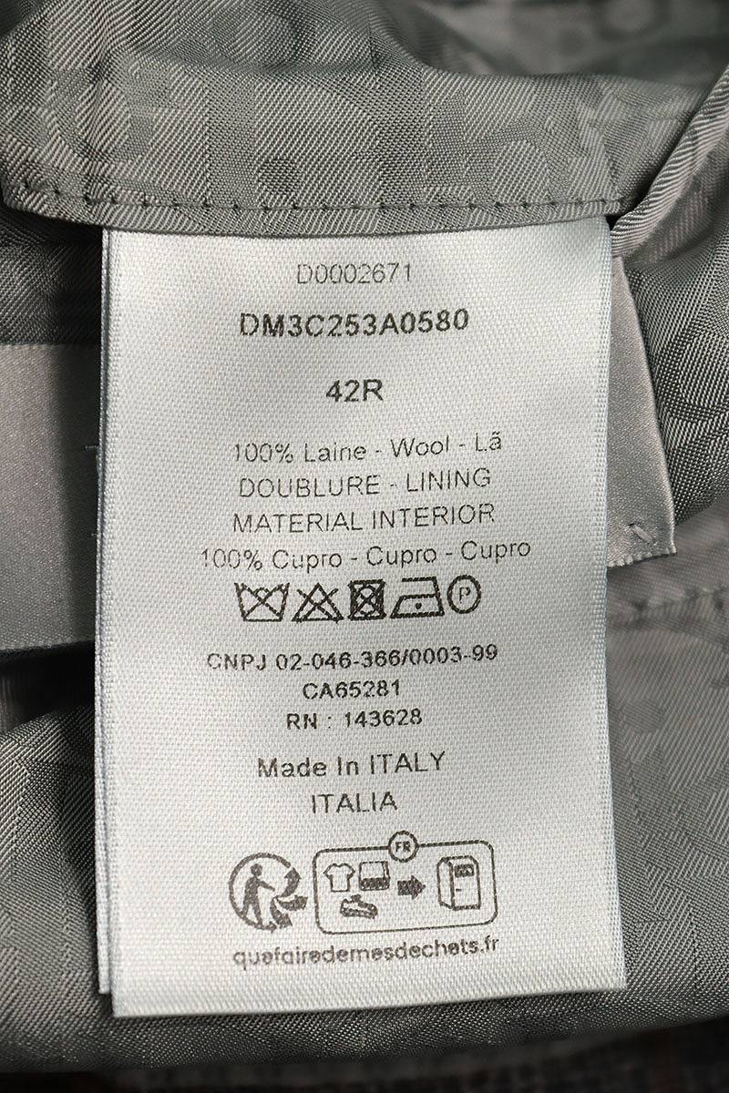 DIOR Wool Oblique Check Lined Jacket Gray Size 42R
