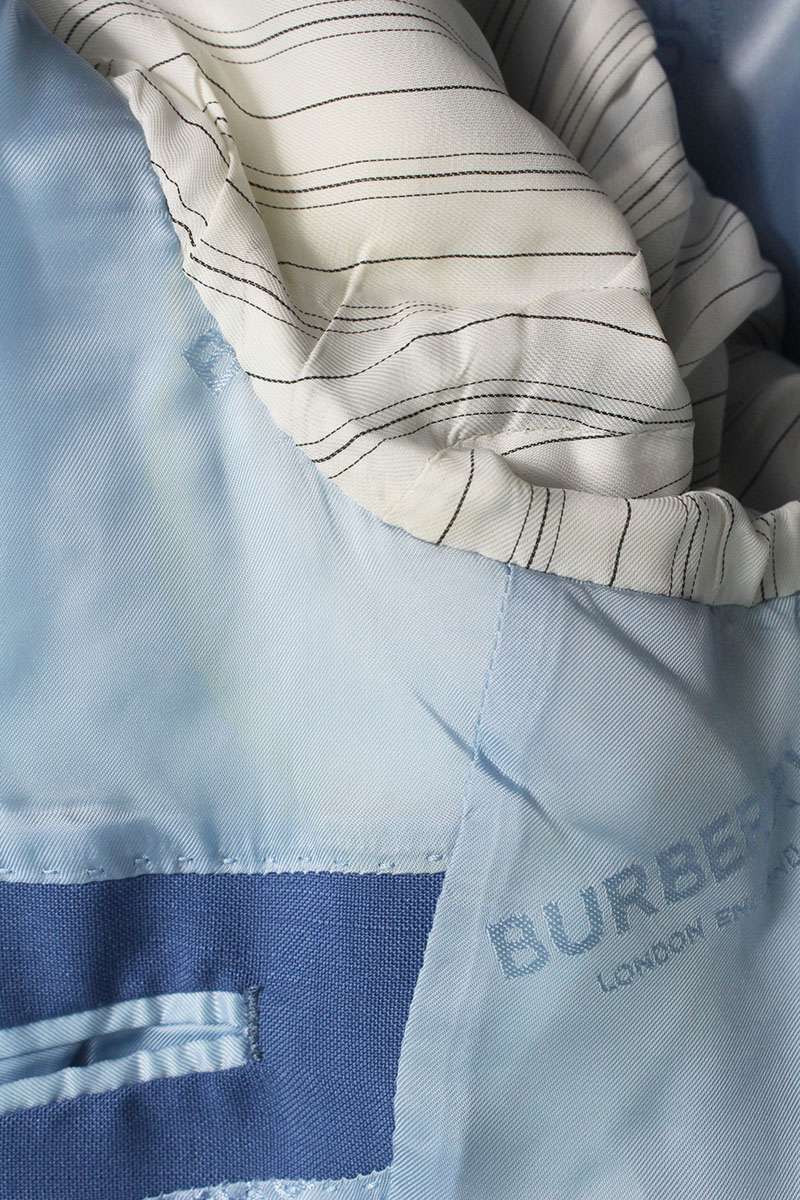 Burberry Wool Tailored Jacket Blue Size 48