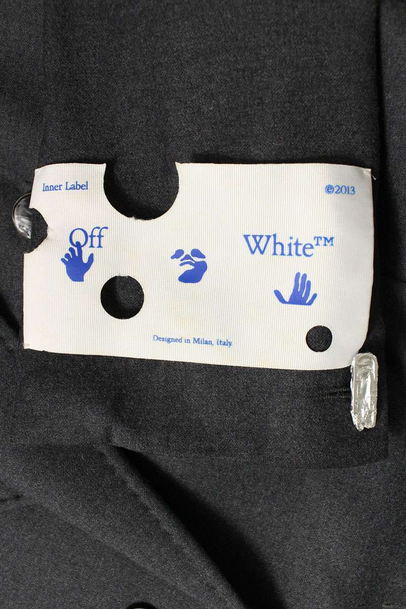 OFF-WHITE Hole Design Wool Double Breasted Jacket Size S