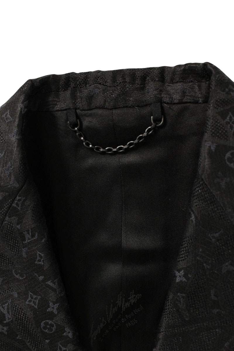 LOUISVUITTON 24SS Jacquard Monogram Leaf Jacket Black Size S