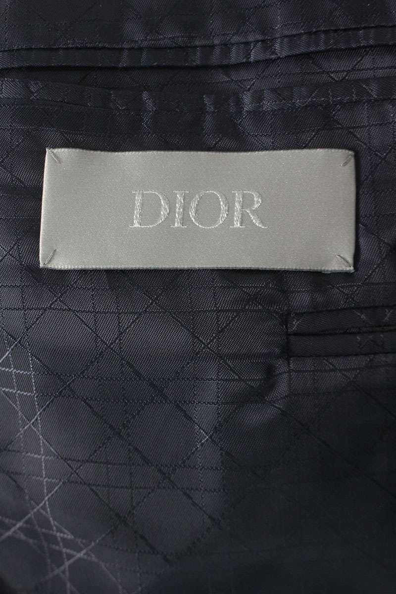 DIOR Stretch Wool Pinstripe DB Tailored Jacket Navy Size 52R