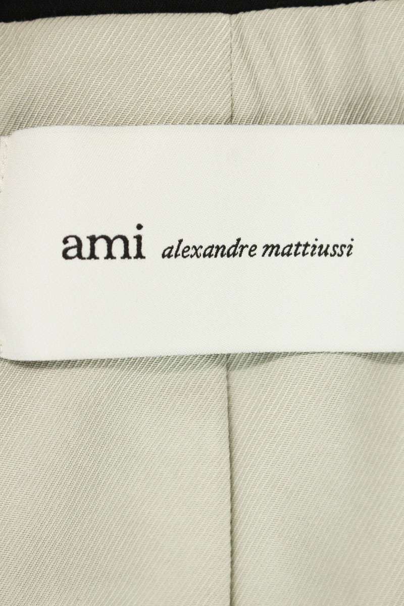 AMI 26SS Notched Lapel 1-Button Wool Jacket Black Size S