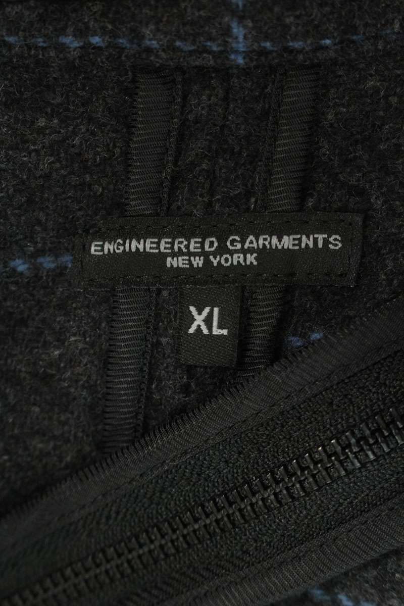 Engineered Garments Grey Wool Check Zip Jacket Size XL