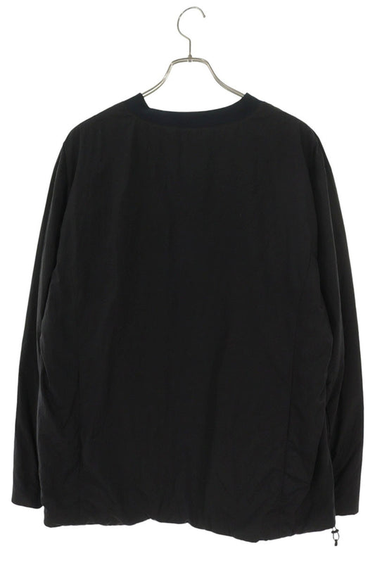 SEQUEL x NANGA Black Nylon No-Collar Down Jacket Size L