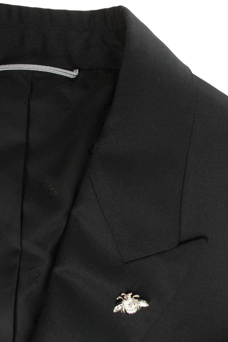DIOR Black Bee Bijou Embellished Wool Tailored Jacket Size M