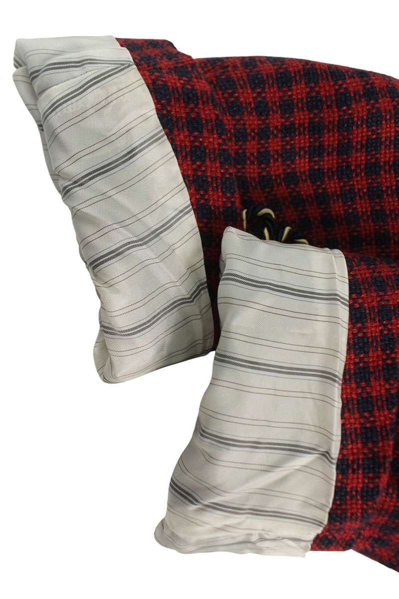 GUCCI Linen Cotton Check Blazer Red Size S