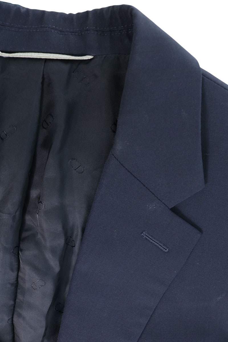 DIOR Navy Saddle Pocket Wool Mohair Tailored Jacket Size L