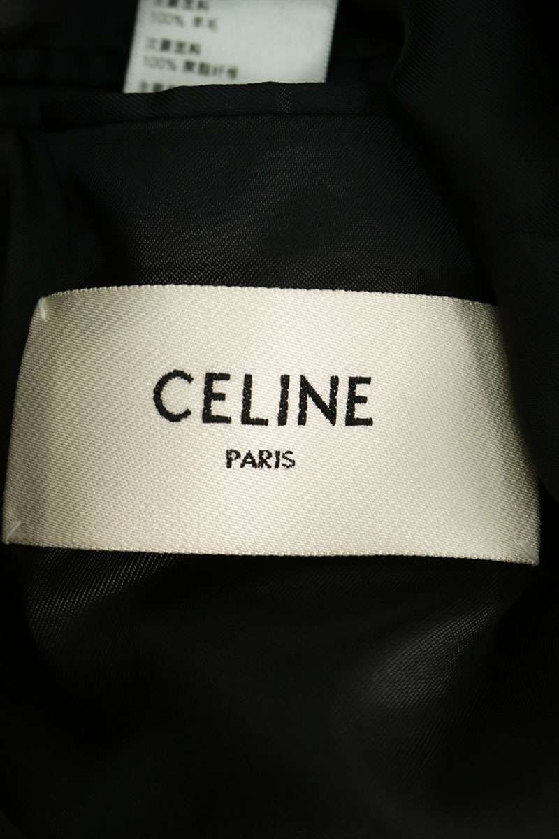 CELINE Grain de Poudre Wool Smoking Jacket Black Size M