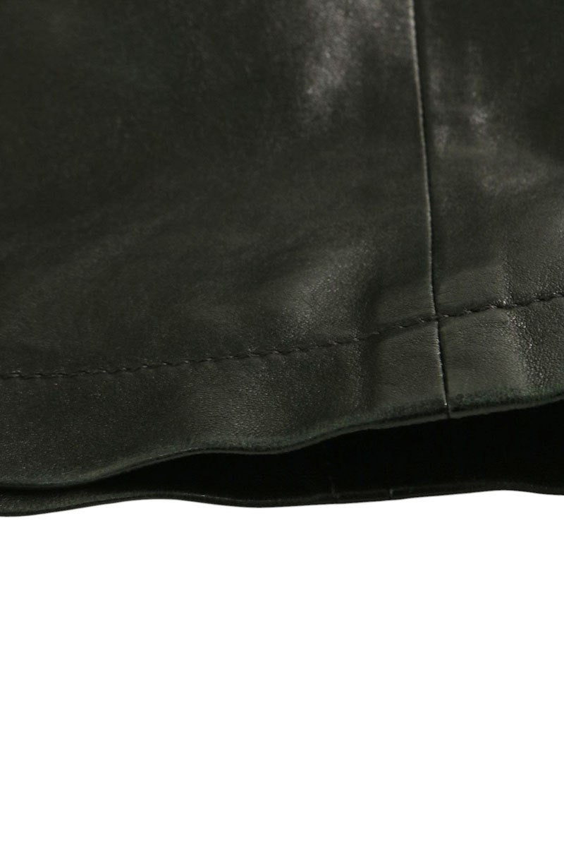PRADA Leather Blazer Black Size 48