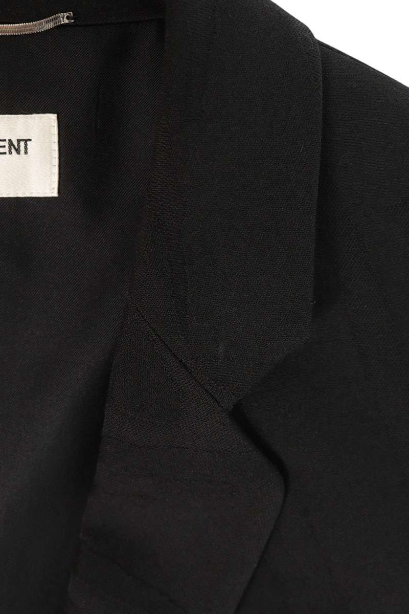 SAINT LAURENT PARIS Patterned Wool Blazer Black Size 42
