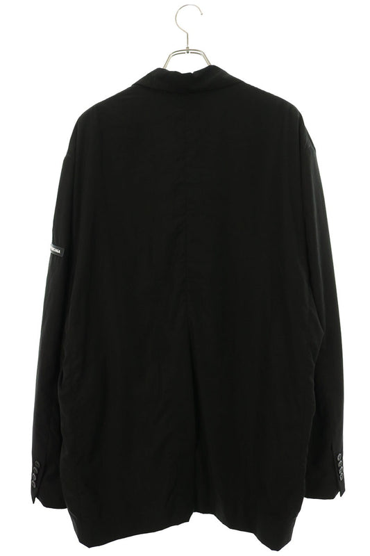 BALENCIAGA Black Rubber Logo Blazer Size 1